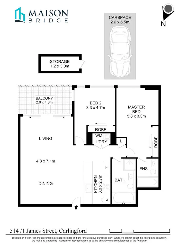 Floorplan of Homely apartment listing, Level 4/514/1 James Street, Carlingford NSW 2118