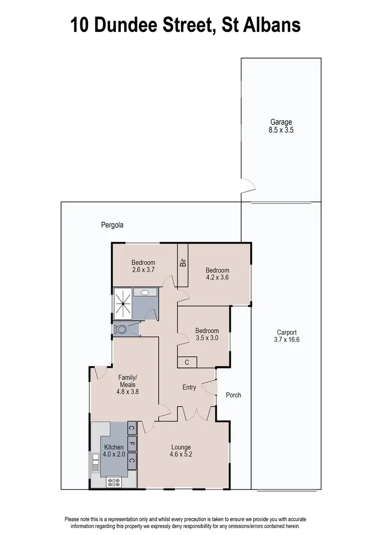 Floorplan of Homely house listing, 10 Dundee Street, St Albans VIC 3021
