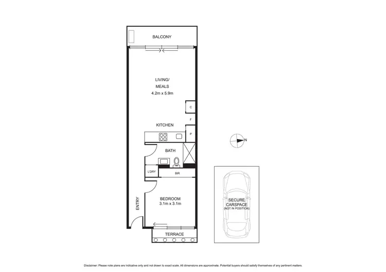 Floorplan of Homely apartment listing, 214/68 Leveson Street, North Melbourne VIC 3051