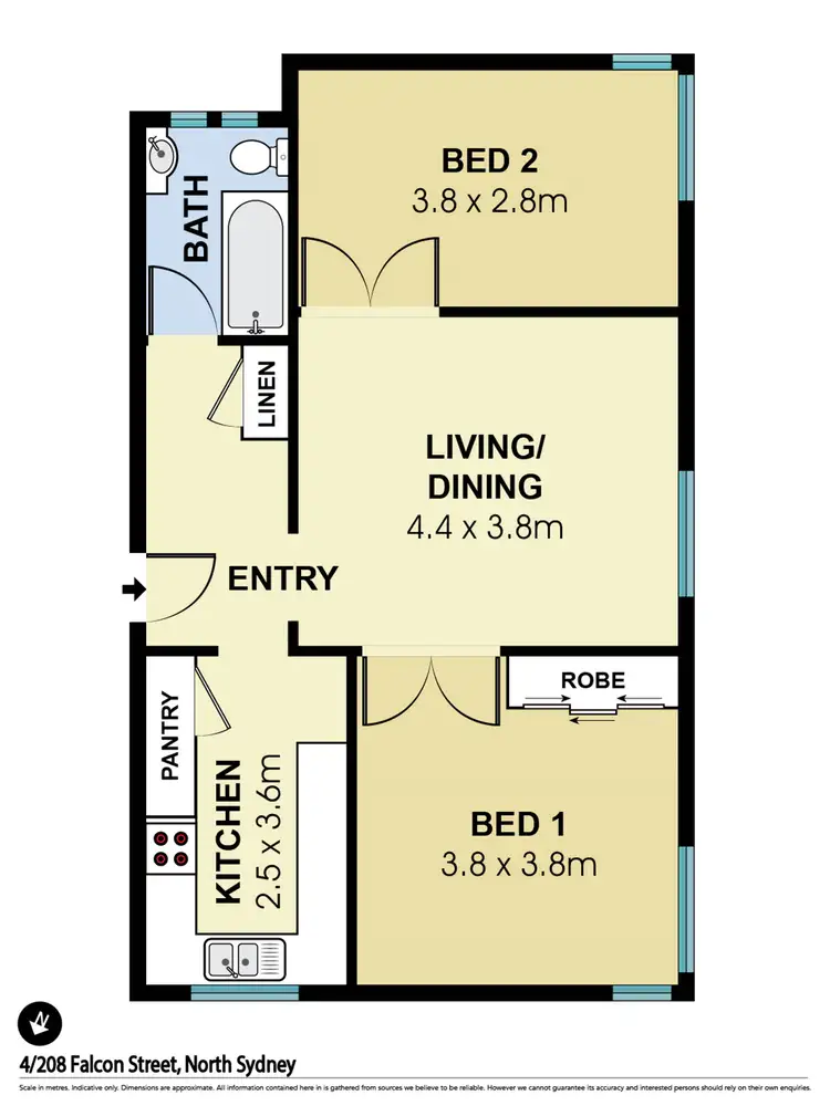 Floorplan of Homely apartment listing, 4/208 Falcon Street, North Sydney NSW 2060