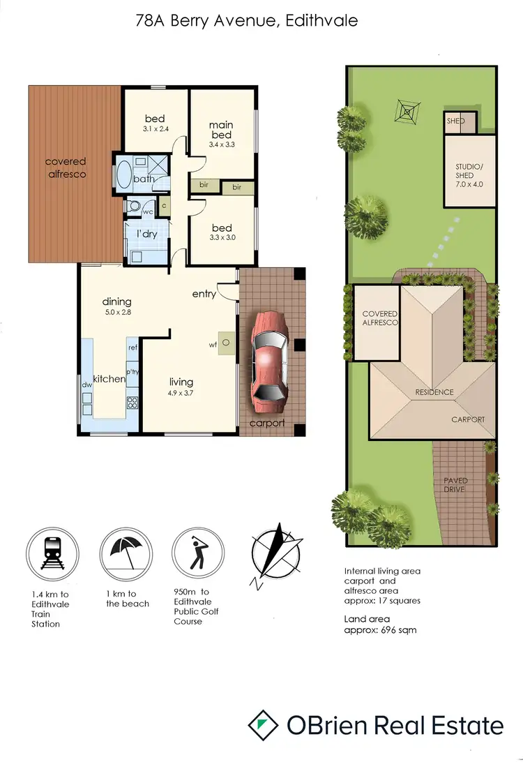 Floorplan of Homely house listing, 78A Berry Avenue, Edithvale VIC 3196