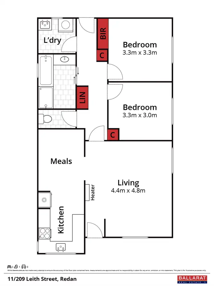 Floorplan of Homely unit listing, 11/209 Leith Street, Redan VIC 3350