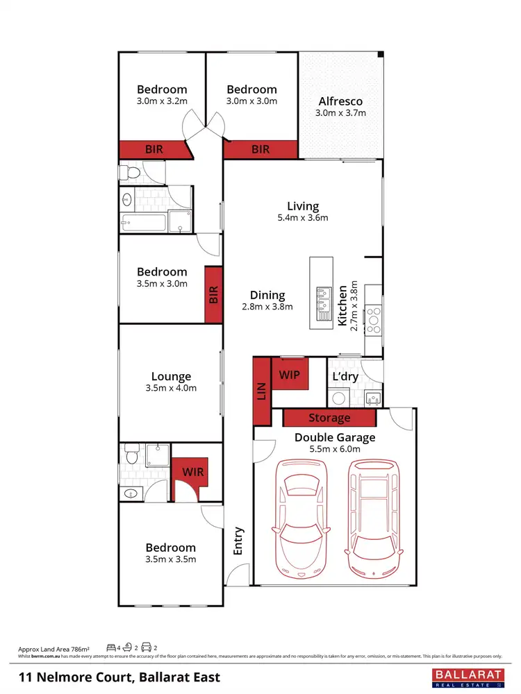 Floorplan of Homely house listing, 11 Nelmore Court, Ballarat East VIC 3350