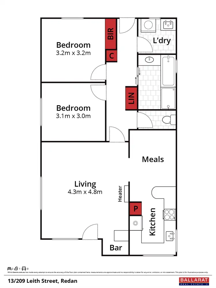 Floorplan of Homely unit listing, 13/209 Leith Street, Redan VIC 3350