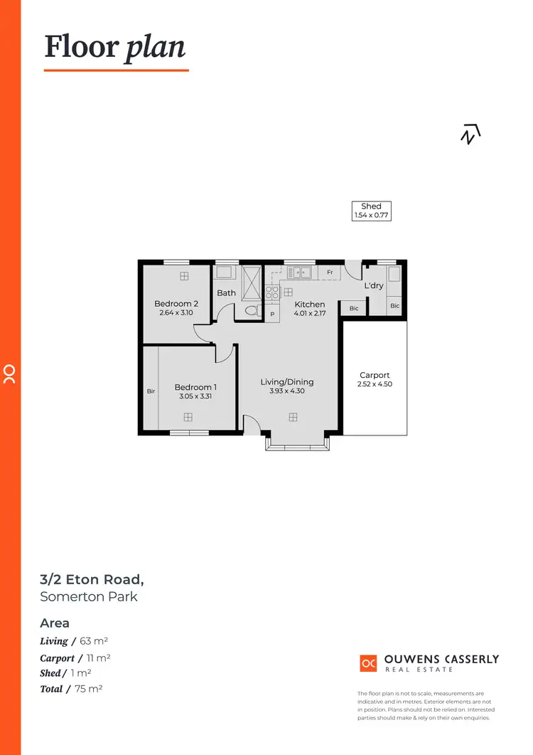 Floorplan of Homely house listing, 3/2A Eton Road, Somerton Park SA 5044