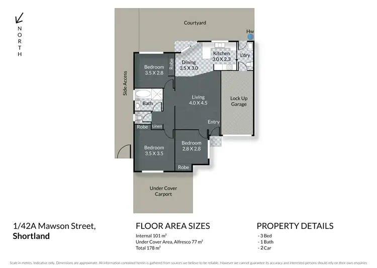 Floorplan of Homely villa listing, 1/42a Mawson Street, Shortland NSW 2307