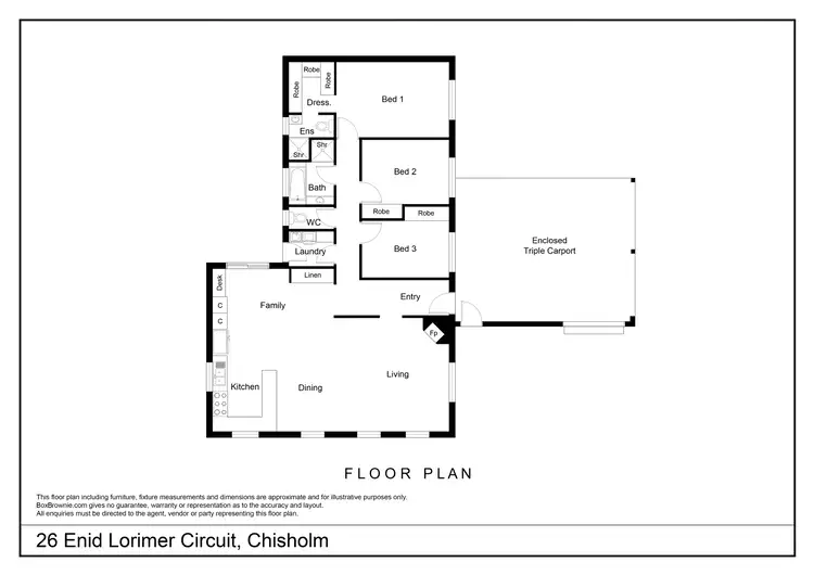 Floorplan of Homely house listing, 26 Enid Lorimer Circuit, Chisholm ACT 2905