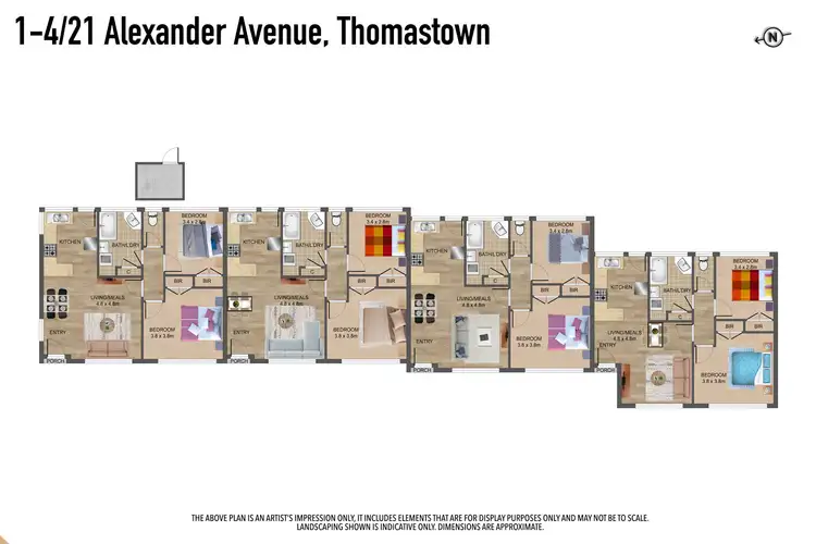 Floorplan of Homely block of units listing, 1-4/21 Alexander Avenue, Thomastown VIC 3074
