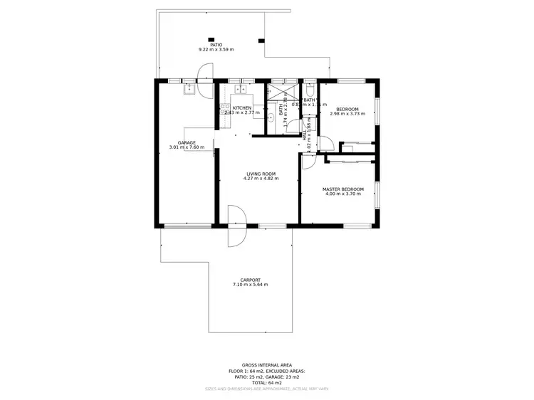Floorplan of Homely semi-detached listing, 2/7 Keith Street, Whitfield QLD 4870