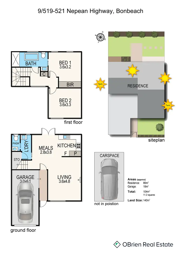 Floorplan of Homely townhouse listing, 9/519-521 Nepean Highway, Bonbeach VIC 3196