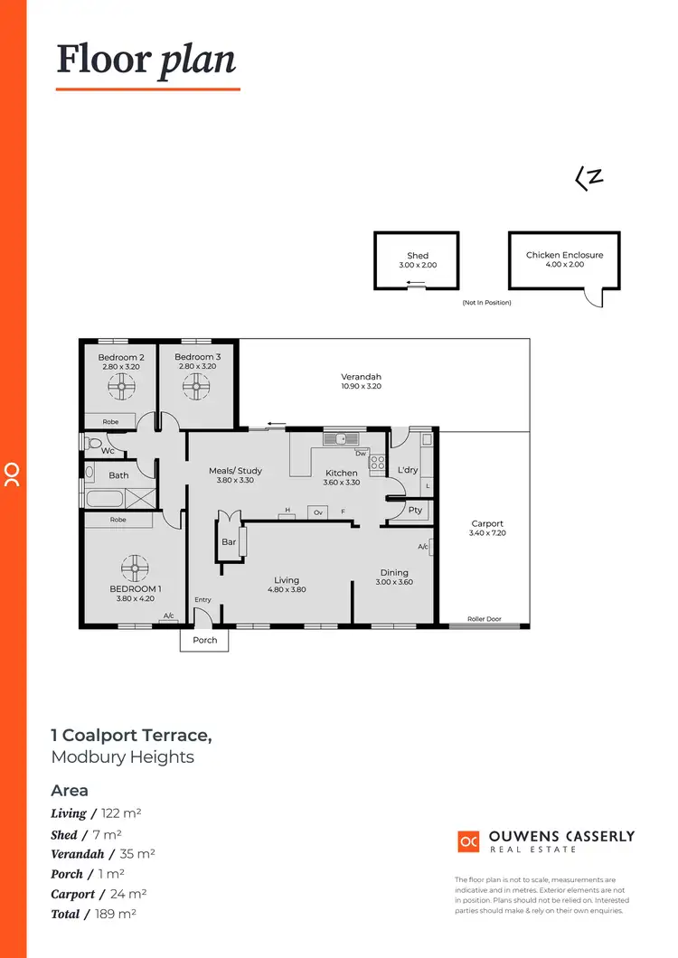 Floorplan of Homely house listing, 1 Coalport Terrace, Modbury Heights SA 5092