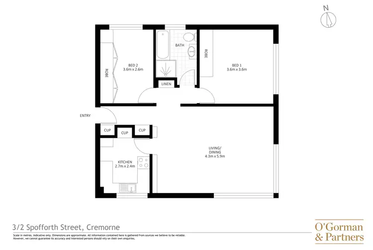 Floorplan of Homely apartment listing, 3/2 Spofforth Street, Cremorne NSW 2090