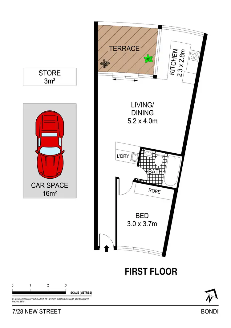 Floorplan of Homely apartment listing, 7/28 New Street, Bondi NSW 2026