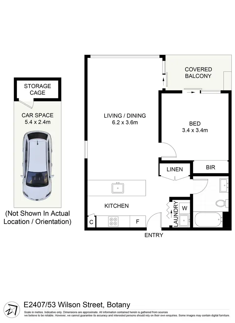 Floorplan of Homely apartment listing, E2407/53 Wilson Street, Botany NSW 2019