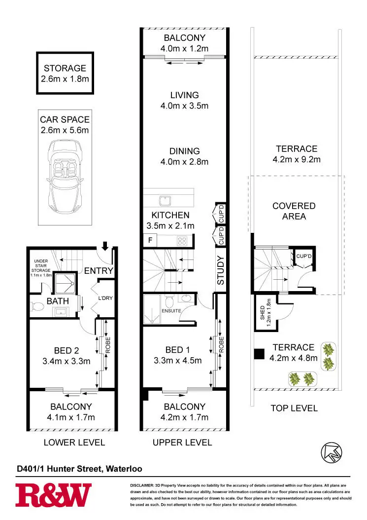 Floorplan of Homely apartment listing, D401/1 Hunter Street, Waterloo NSW 2017
