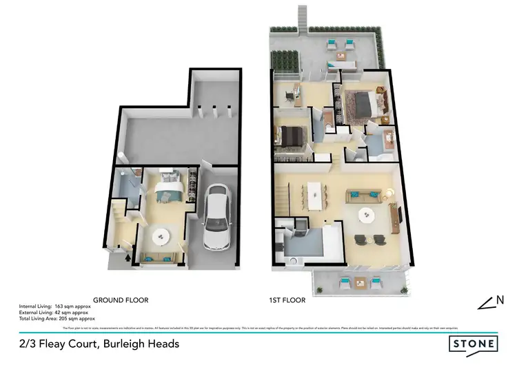 Floorplan of Homely townhouse listing, 2/3 Fleay Court, Burleigh Heads QLD 4220
