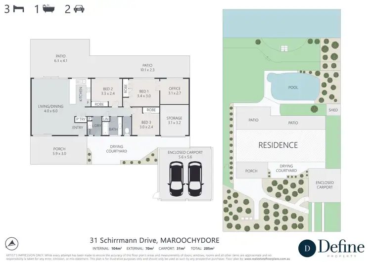 Floorplan of Homely house listing, 31 Schirrmann Drive, Maroochydore QLD 4558