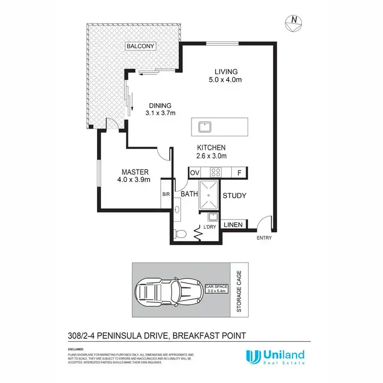Floorplan of Homely apartment listing, 308/2-4 Peninsula Drive, Breakfast Point NSW 2137