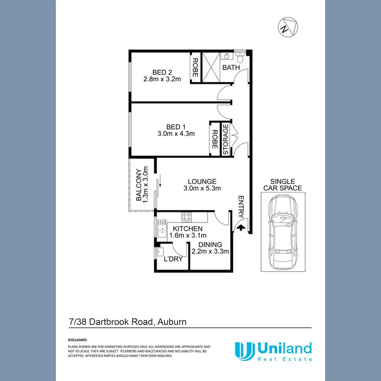 Floorplan of Homely unit listing, 7/38 Dartbrook Road, Auburn NSW 2144