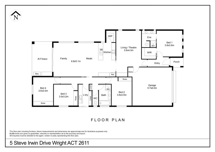 Floorplan of Homely house listing, 5 Steve Irwin Avenue, Wright ACT 2611