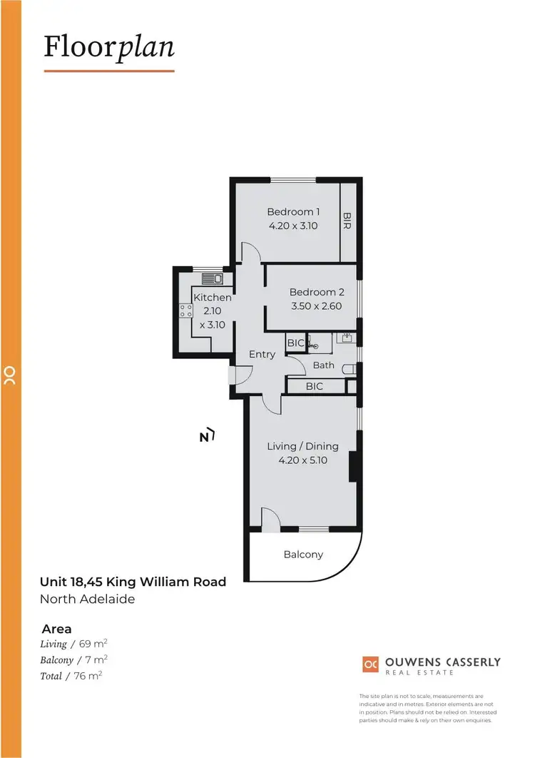 Floorplan of Homely apartment listing, 18/45 King William Road, North Adelaide SA 5006
