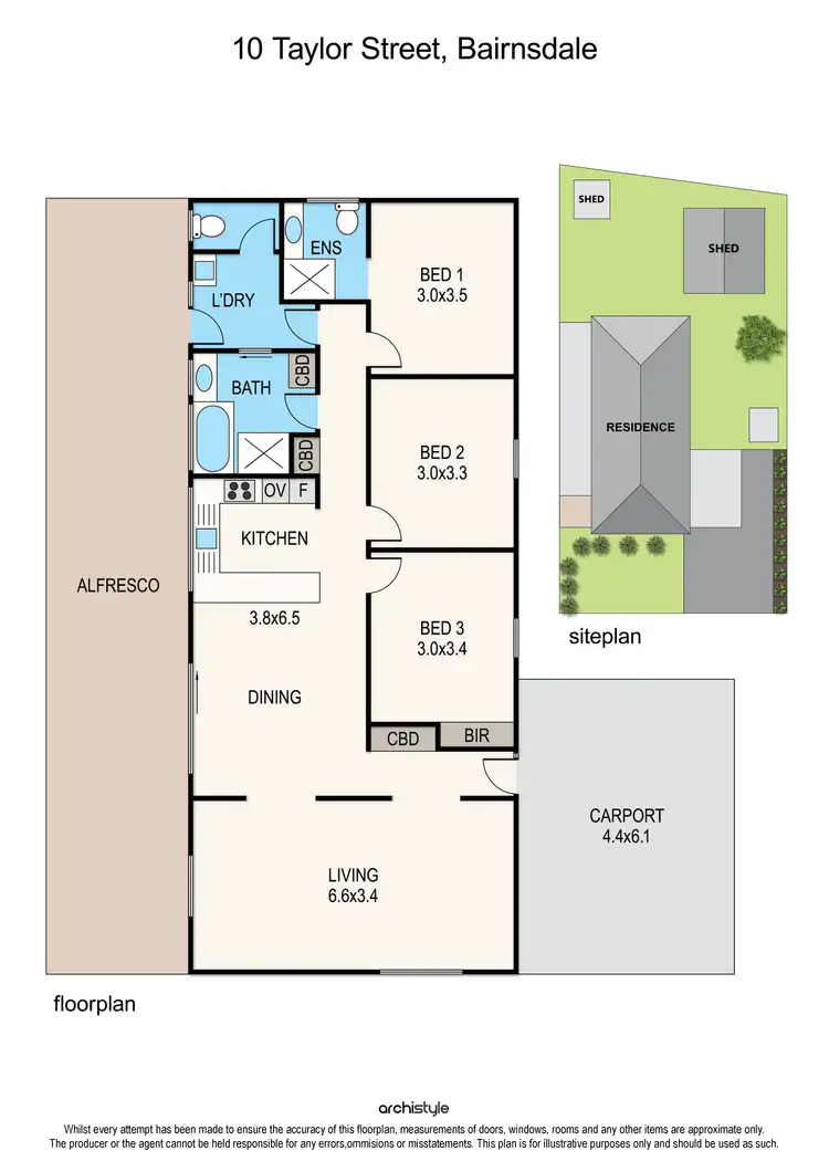 Floorplan of Homely house listing, 10 Taylor Street, Bairnsdale VIC 3875