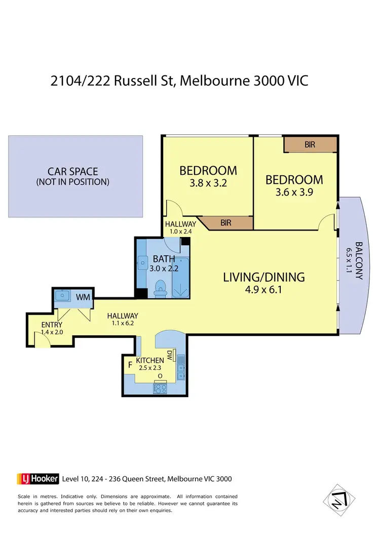 Floorplan of Homely apartment listing, 2104/222 Russell Street, Melbourne VIC 3000