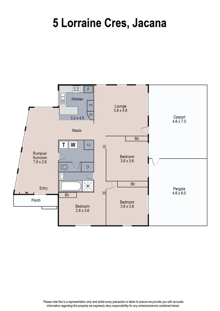 Floorplan of Homely house listing, 5 Lorraine Crescent, Jacana VIC 3047