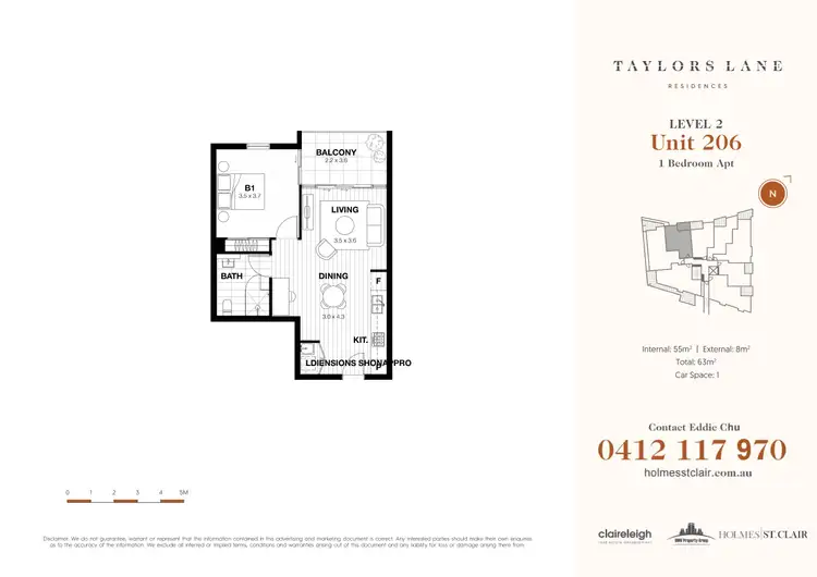 Floorplan of Homely apartment listing, 206/8 Taylors Lane, Lane Cove NSW 2066