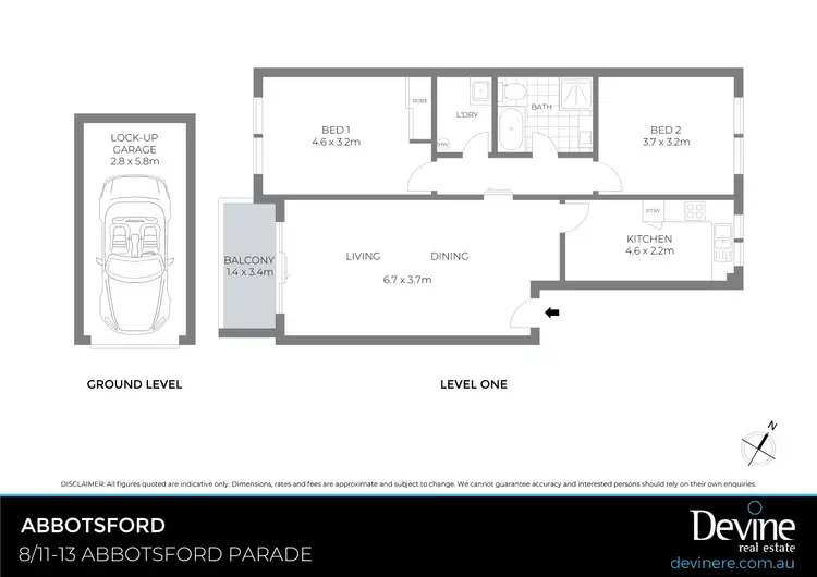 Floorplan of Homely apartment listing, 8/11-13 Abbotsford Parade, Abbotsford NSW 2046