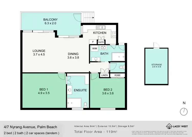 Floorplan of Homely unit listing, 4/7 Nyrang Avenue, Palm Beach QLD 4221