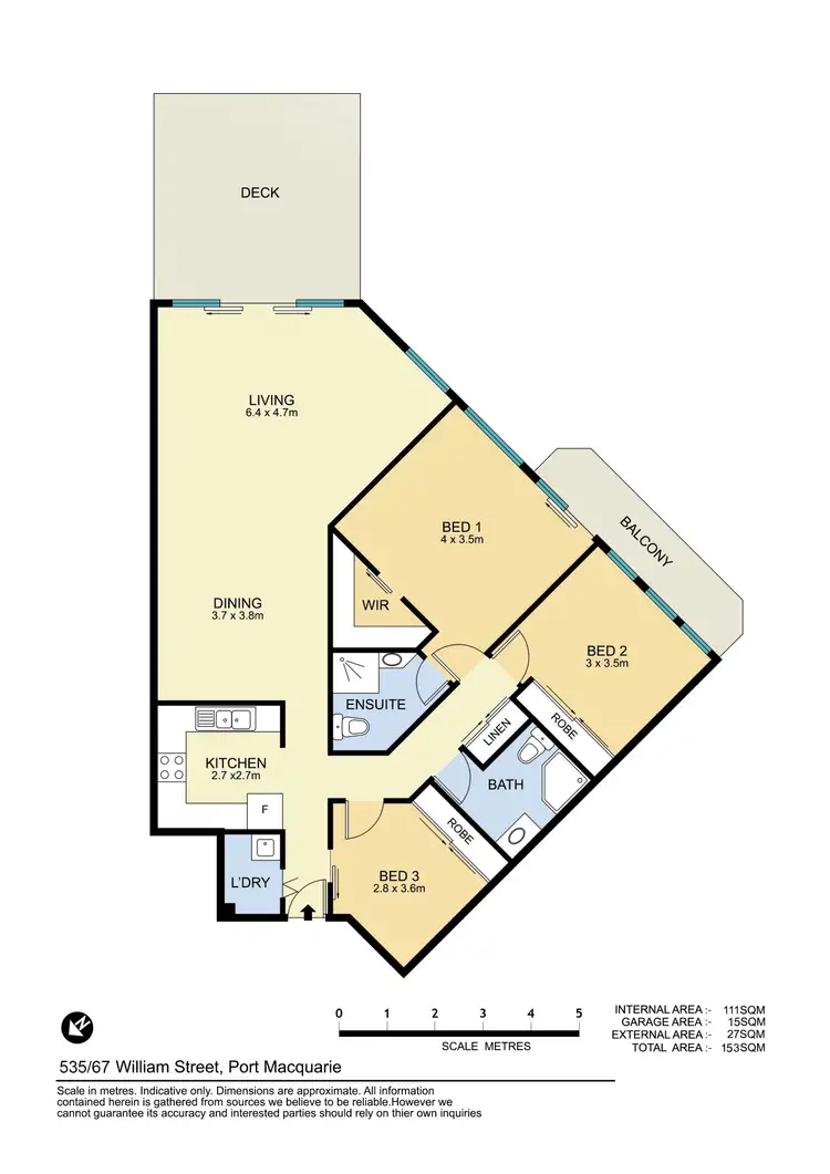 Floorplan of Homely apartment listing, Level 5/535/67 William Street, Port Macquarie NSW 2444