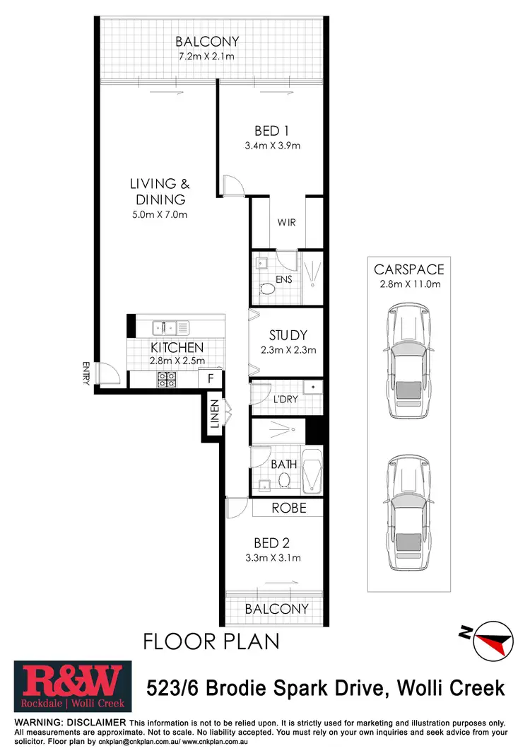 Floorplan of Homely apartment listing, 523/6 Brodie Spark Drive, Wolli Creek NSW 2205