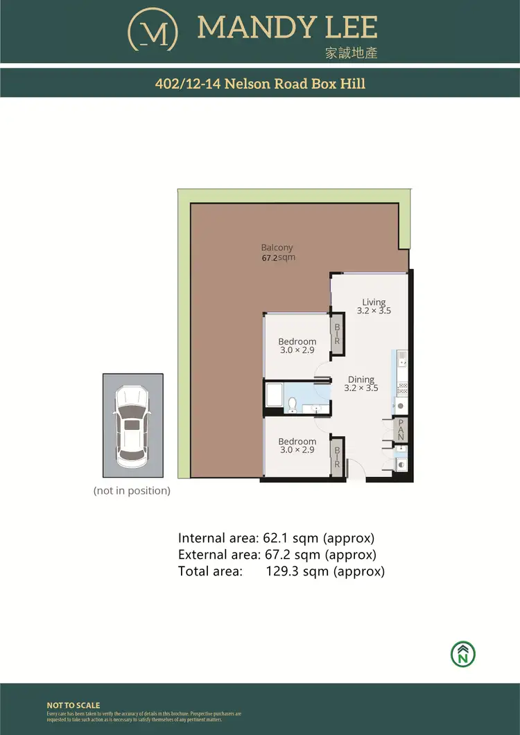 Floorplan of Homely apartment listing, 402/12-14 Nelson Road, Box Hill VIC 3128