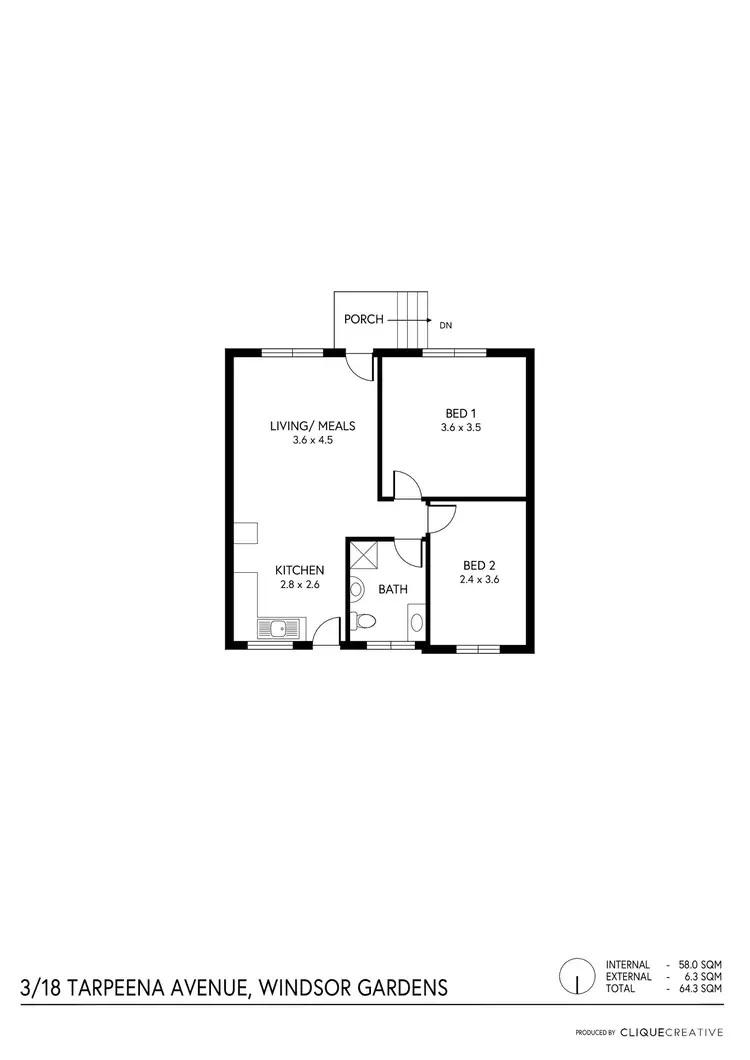 Floorplan of Homely unit listing, 3/18 Tarpeena Avenue, Windsor Gardens SA 5087