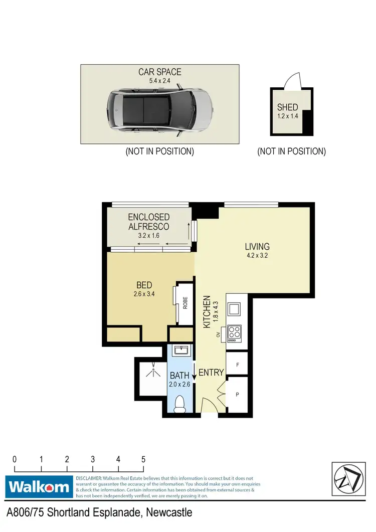 Floorplan of Homely apartment listing, A806/75 Shortland Esplanade, Newcastle NSW 2300