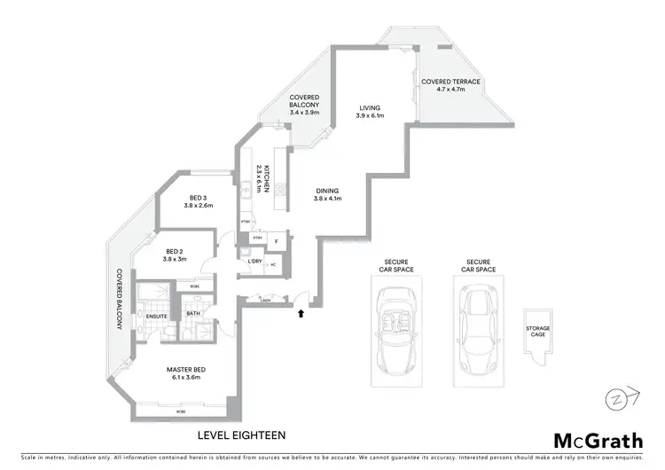 Floorplan of Homely apartment listing, 1811/83-85 Spring Street, Bondi Junction NSW 2022