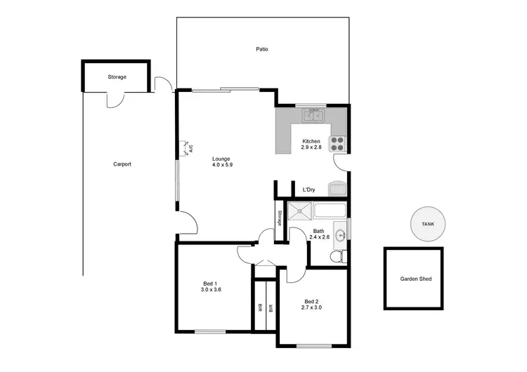 Floorplan of Homely unit listing, 2/8 Hambidge Street, Port Lincoln SA 5606