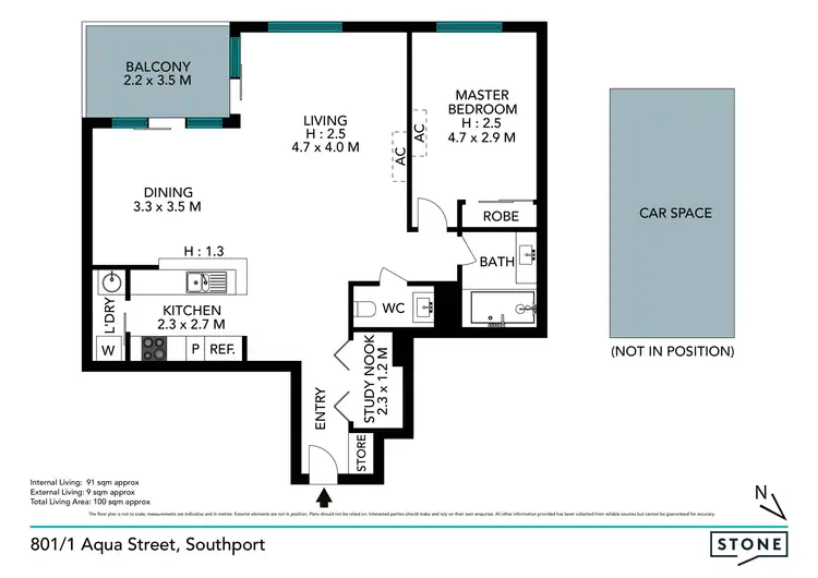 Floorplan of Homely apartment listing, 801/1 Aqua Street, Southport QLD 4215