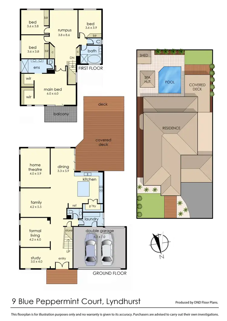 Floorplan of Homely house listing, 9 Blue Peppermint Court, Lyndhurst VIC 3975