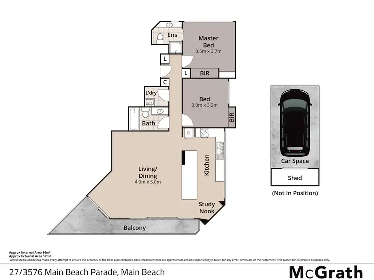 Floorplan of Homely unit listing, 27/3576 Main Beach Parade 'Carrington Court Apartments', Main Beach QLD 4217
