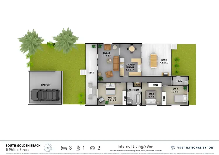 Floorplan of Homely house listing, 5 Philip Street, South Golden Beach NSW 2483