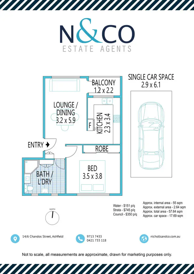 Floorplan of Homely apartment listing, 14/6 Chandos Street, Ashfield NSW 2131