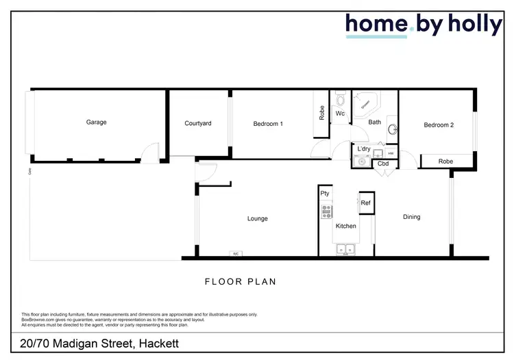 Floorplan of Homely townhouse listing, 20/70 Madigan Street, Hackett ACT 2602