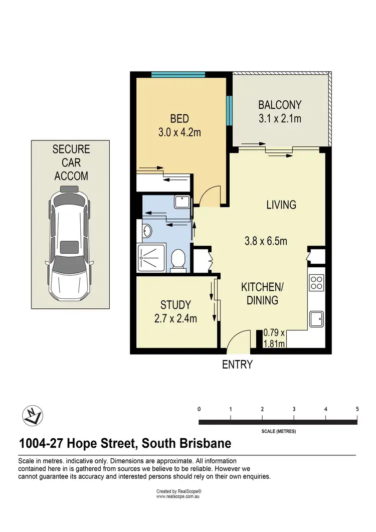 Floorplan of Homely unit listing, 1004/25-27 Hope Street, South Brisbane QLD 4101