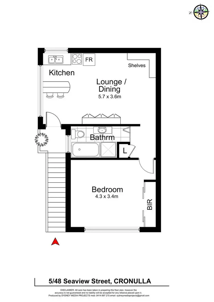 Floorplan of Homely unit listing, 5/48 Seaview Street, Cronulla NSW 2230