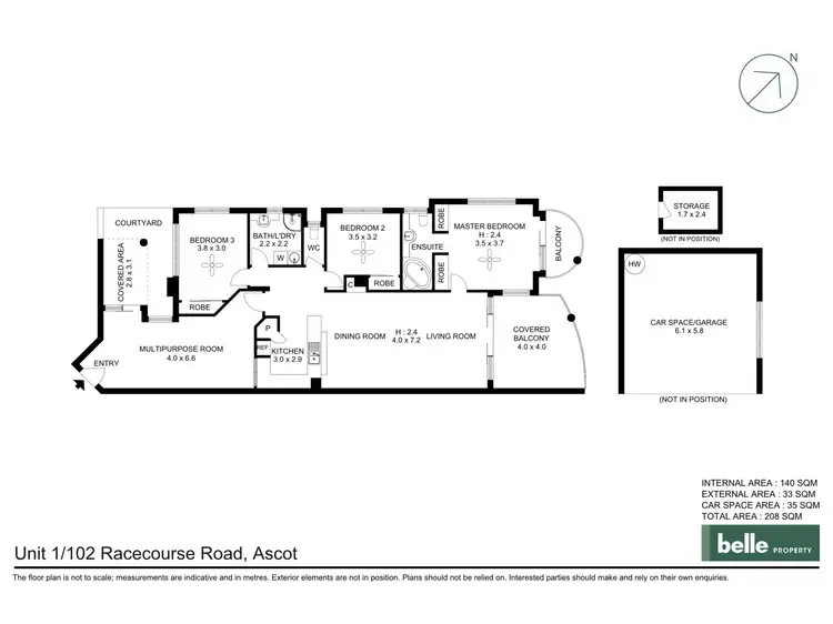 Floorplan of Homely unit listing, 1/102 Racecourse Road, Ascot QLD 4007