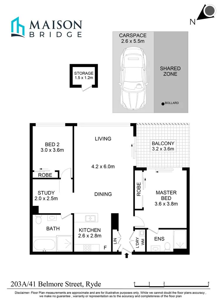 Floorplan of Homely apartment listing, 203A/41 Belmore Street, Ryde NSW 2112