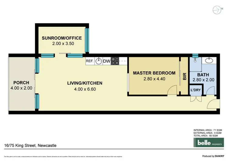 Floorplan of Homely apartment listing, 16/75 King Street, Newcastle NSW 2300