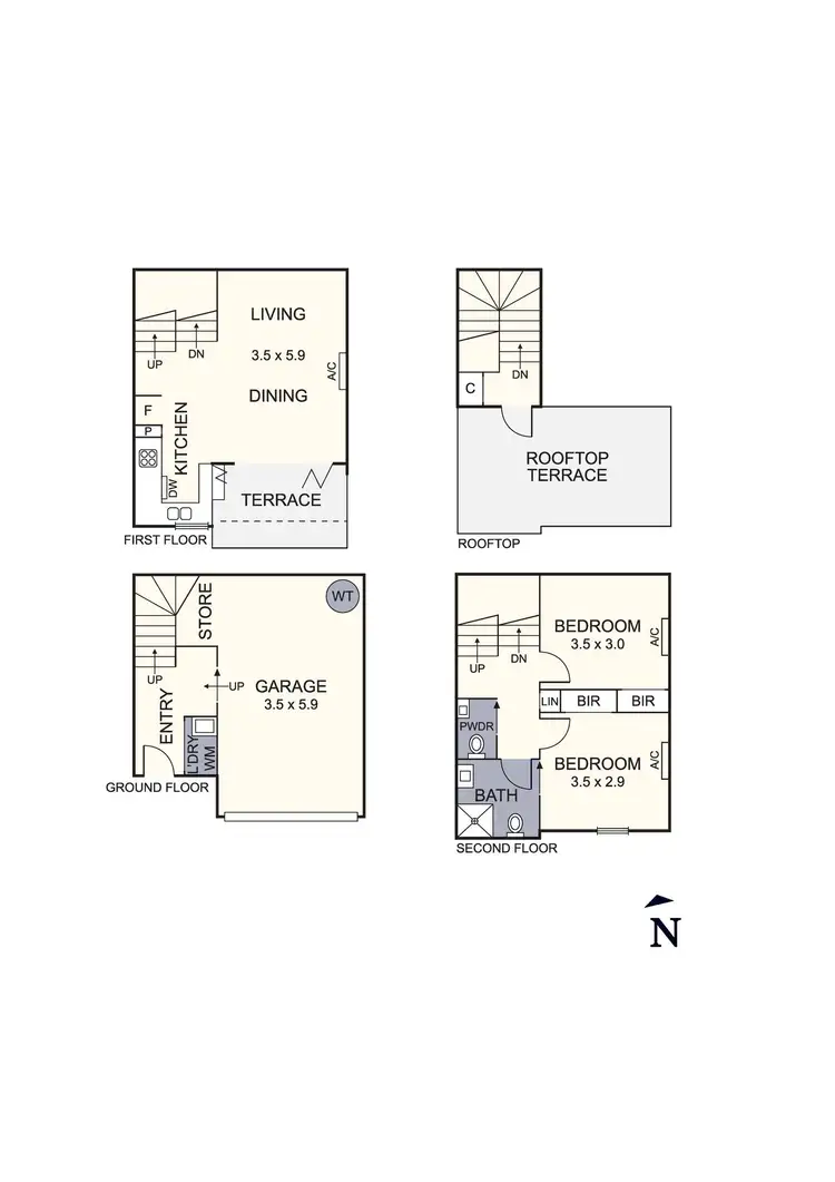 Floorplan of Homely townhouse listing, 58A Gadd Street, Northcote VIC 3070